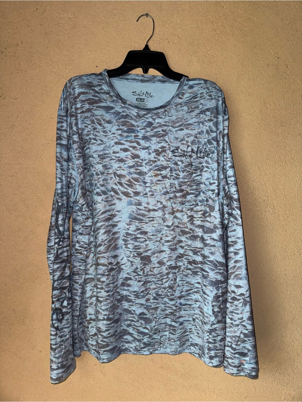 Salt Life Blue Gray Camouflage Long Sleeve Tee